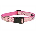 Fly Free Zone,Inc. POLKA DOT-PINK-BROWN4-C Polka Dot Dog Collar; Pink & Brown - Large FL516013